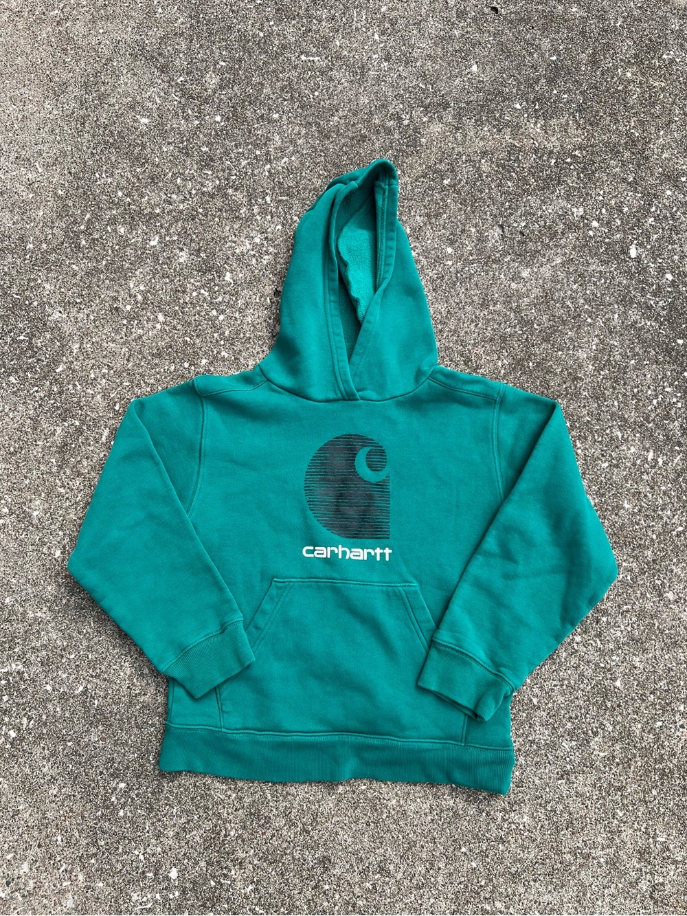 Carhartt Teal Green Kids' Hooded Sweatshirt with Logo